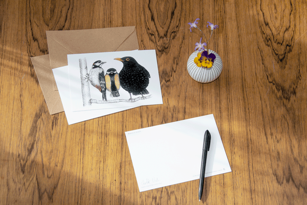 3 birds card