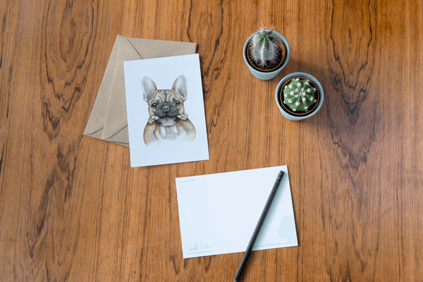 french bulldog art card