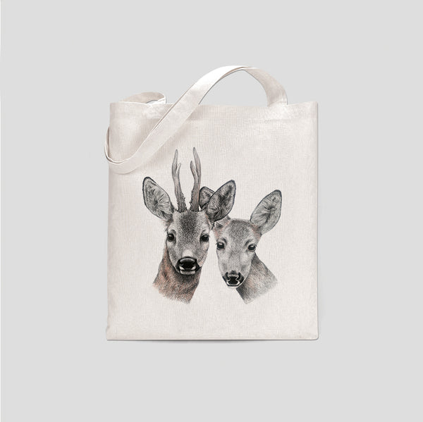 Gustav & Veronika deer couple tote bag