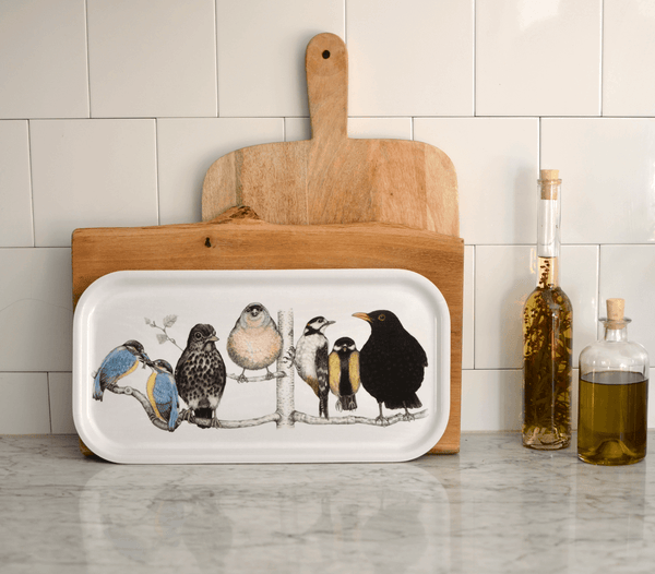 serving tray birds